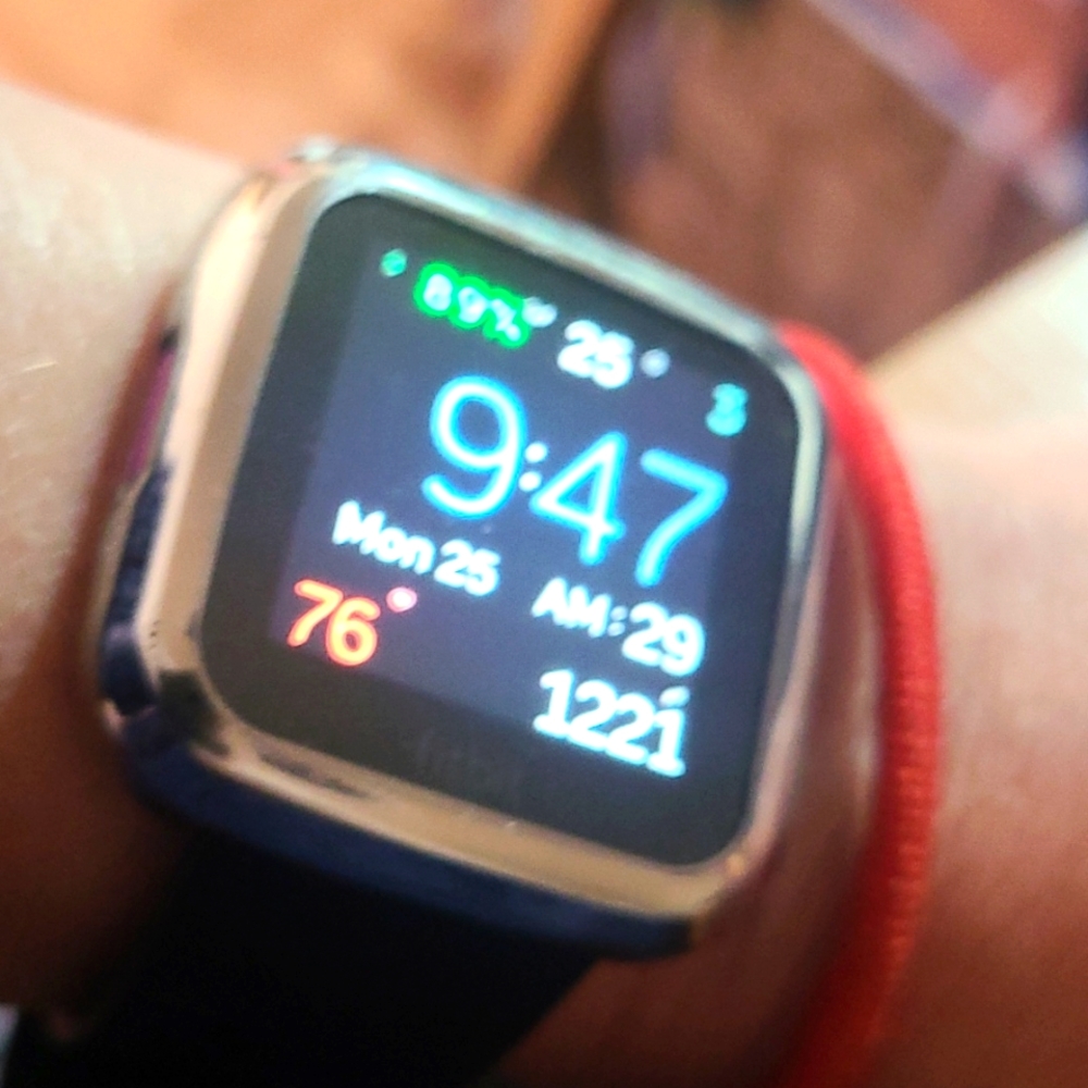 Fitbit Versa Lite with Charger (used-excellent condition). Lots of accessories.